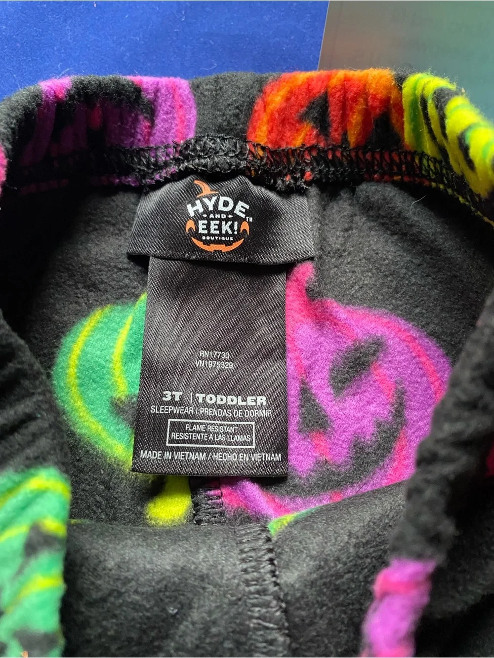 New Halloween Hyde & Eek Pumpkin Black Fleece Pajama  Pants Size 3T